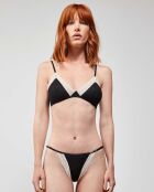 Culotte brésilienne dentelle en contraste noire