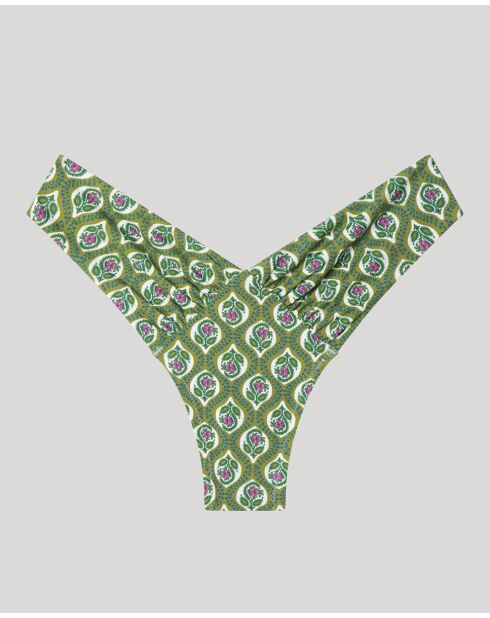 Culotte de bikini brésilien coupe en V multicolore