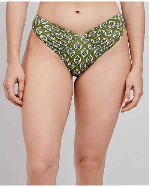Culotte de bikini brésilien coupe en V multicolore