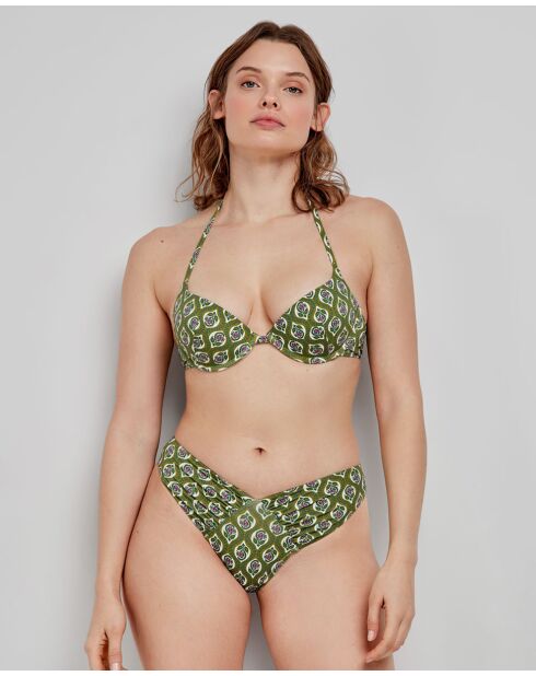 Culotte de bikini brésilien coupe en V multicolore