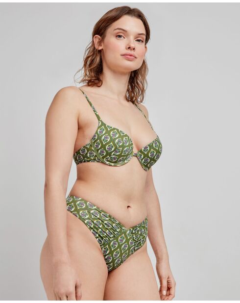 Culotte de bikini brésilien coupe en V multicolore