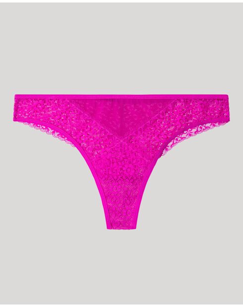 Culotte brésilienne en dentelle rose