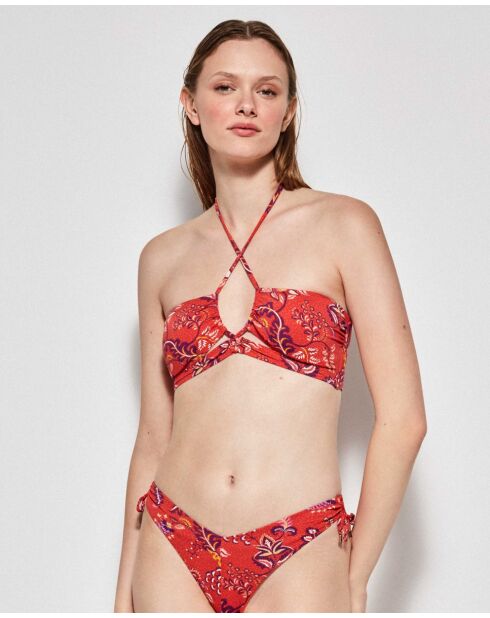 Bas de bikini brésilien coupe en V multicolore