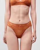 String haute en tissu de dentelle chaudiaire orange