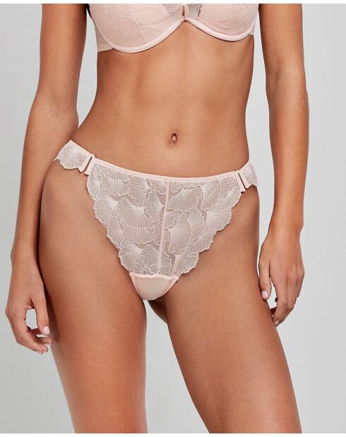 Culotte brésilienne en dentelle rose