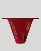 Culotte brésilienne en tissu de dentelle bordeaux