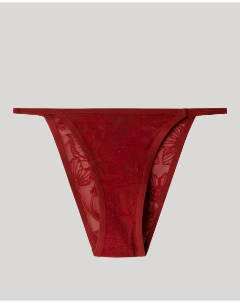 Culotte brésilienne en tissu de dentelle bordeaux