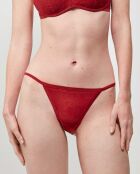Culotte brésilienne en tissu de dentelle bordeaux