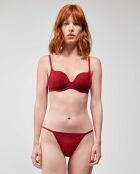 Culotte brésilienne en tissu de dentelle bordeaux