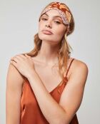 Chemise de nuit longue satin chaudiaire orange