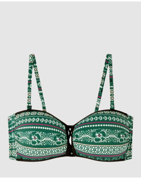 Haut de bikini bandeau sans armature multicolore