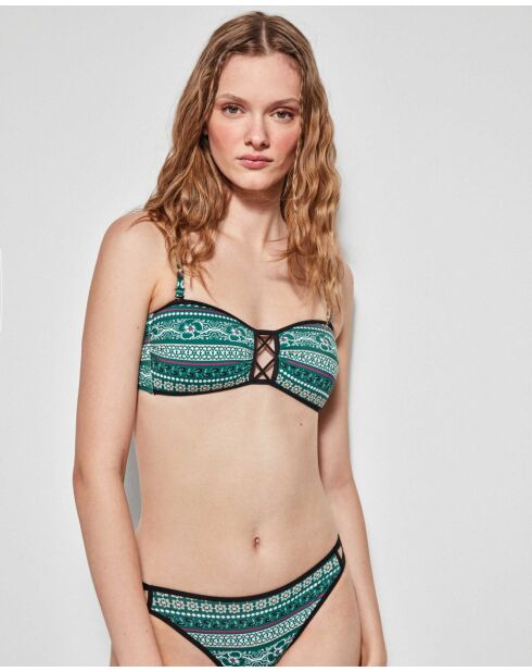 Haut de bikini bandeau sans armature multicolore