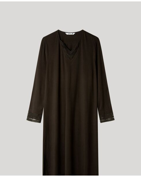 Chemise de nuit longue avec dentelle noir