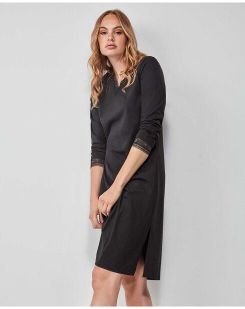 Chemise de nuit longue avec dentelle noir