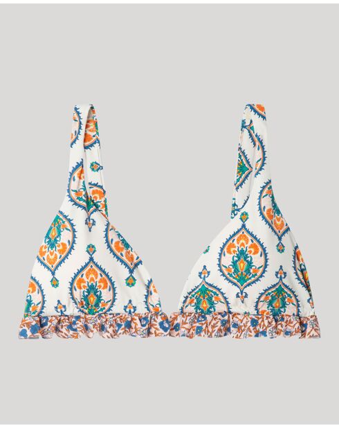 Haut de bikini triangulaire sans armature multicolore