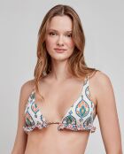 Haut de bikini triangulaire sans armature multicolore