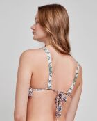 Haut de bikini triangulaire sans armature multicolore