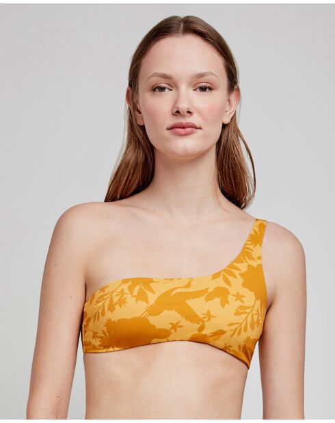 Haut de bikini asymétrique jaune