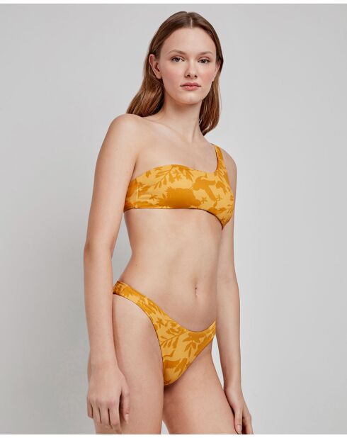 Haut de bikini asymétrique jaune