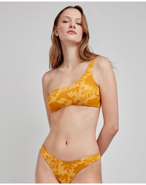 Haut de bikini asymétrique jaune