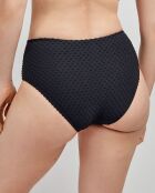 Culotte bikini haute tissu structuré noire
