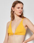 Haut de bikini triangulaire sans armature moutarde