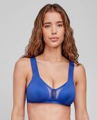 Haut de bikini high tech sans armature bleu
