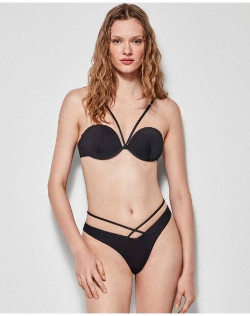Culotte de bikini en V noir