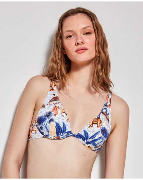 Haut de bikini effet push up multicolore