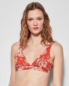 Haut de bikini avec mousse amovible multicolore