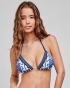 Haut de bikini triangulaire imprimé multicolore