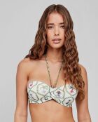 Haut de bikini bandeau imprimé floral multicolore