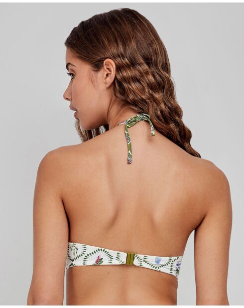 Haut de bikini bandeau imprimé floral multicolore