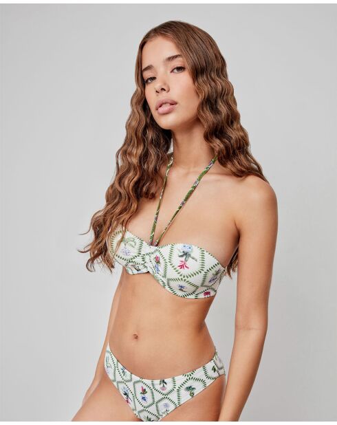 Haut de bikini bandeau imprimé floral multicolore