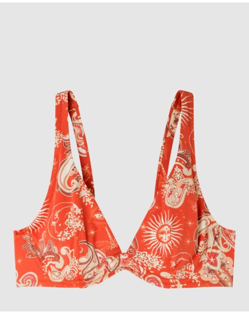 Haut de bikini grande taille sans mousse multicolore