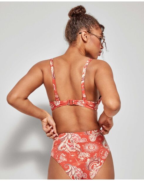 Haut de bikini grande taille sans mousse multicolore