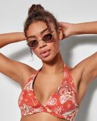 Haut de bikini grande taille sans mousse multicolore
