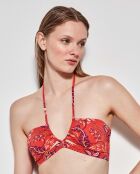 Haut de bikini bandeau sans armatures multicolore
