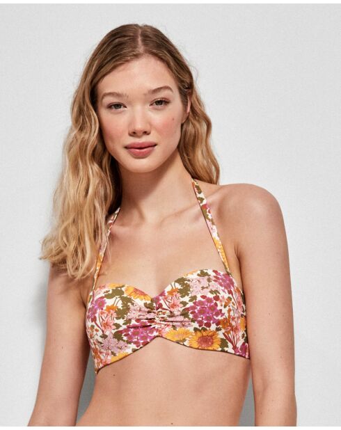 Haut de bikini bandeau multicolore