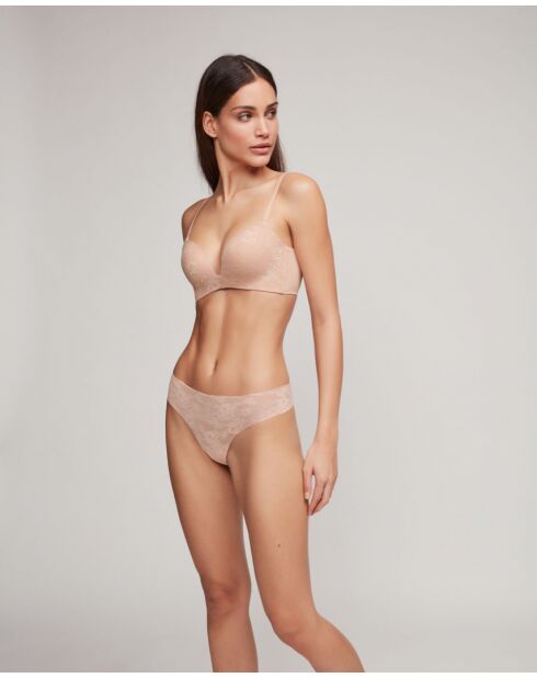 Culotte brésilienne coupée au laser beige