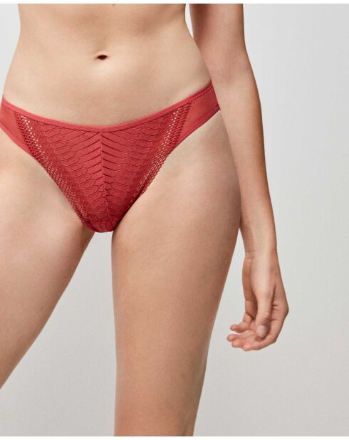 Culotte classique en tissu dentelle rouge