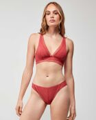 Culotte classique en tissu dentelle rouge