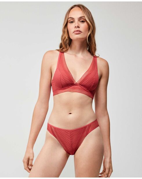 Culotte classique en tissu dentelle rouge