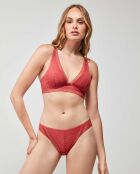 Culotte classique en tissu dentelle rouge