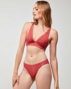 Culotte classique en tissu dentelle rouge