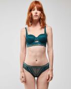 Culotte en tissu de dentelle semi-transparent verte