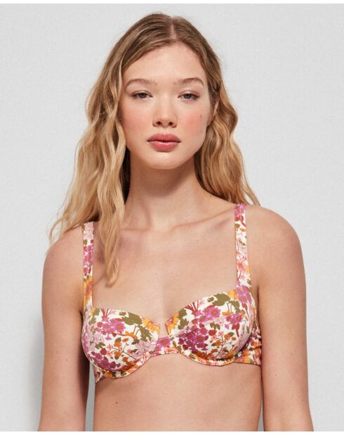 Haut de bikini avec armatures multicolore