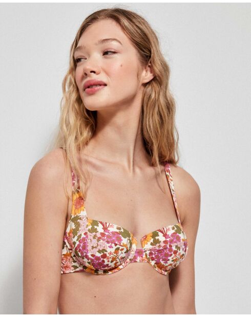 Haut de bikini avec armatures multicolore