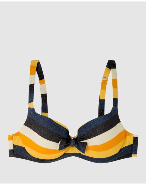 Haut de bikini de maintien bonnets multicolore