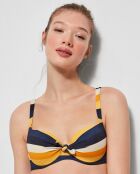 Haut de bikini de maintien bonnets multicolore